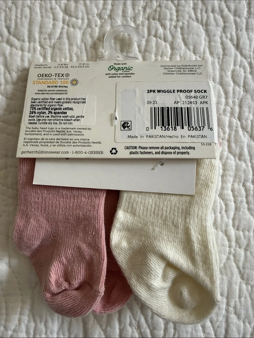 ✅Gerber Newborn Cream and Dusty Pink Ruffle Cuff Socks - 2 Pack